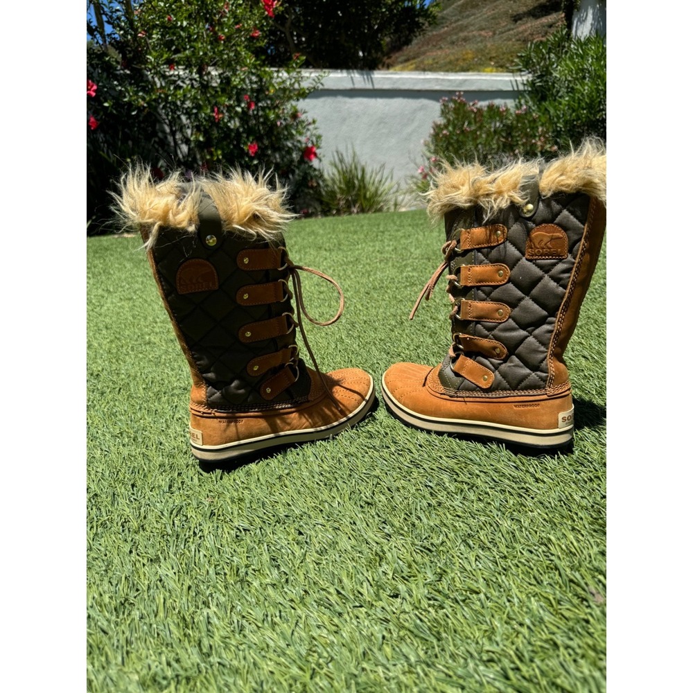 Sorel Tofino II Waterproof Winter Boots Women's Size 5 Light Brown Faux Fur NL17 - Picture 4 of 8